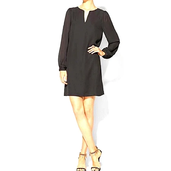Tinley Road Dresses | Tinley Road Black Lined Lbd Shift Dress Notch Neckline Sheer Sleeves Nwt Size S | Color: Black | Size: S | Findsfromfoo's Closet